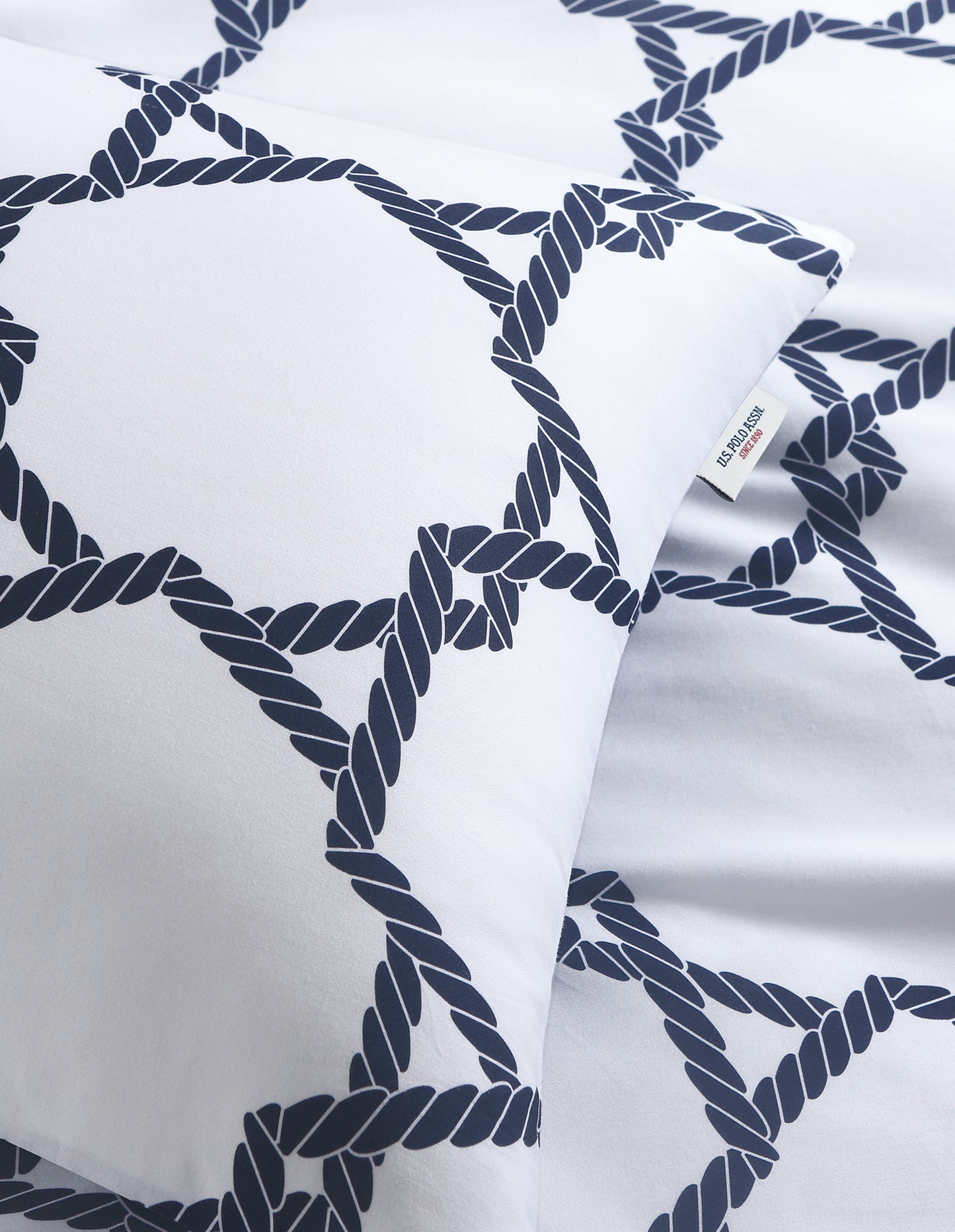 Pure Cotton Geo Rope Duvet Set Bright White