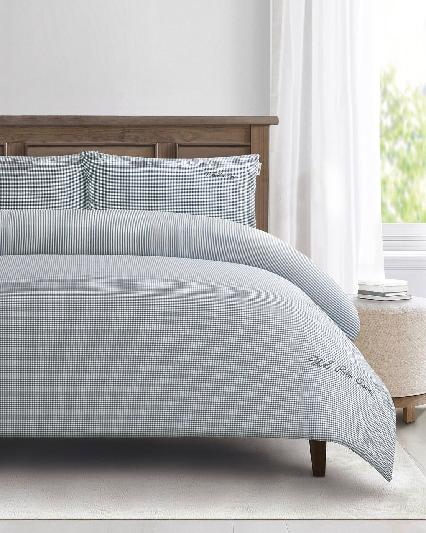 Pure Cotton Check Duvet Set in Tornado