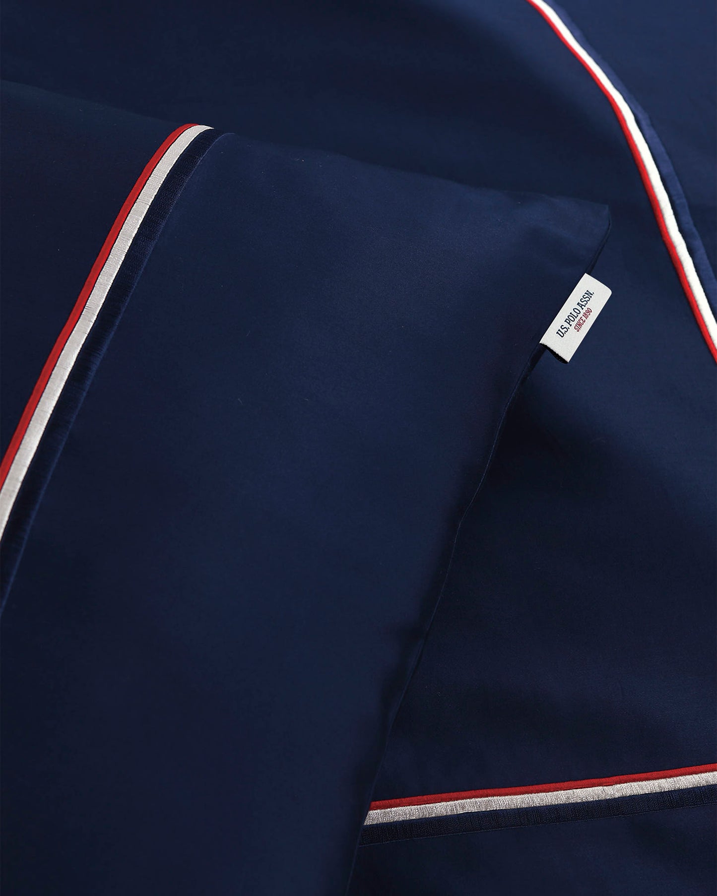 Luxury Cotton Brand Stripe Duvet Set in Navy Iris