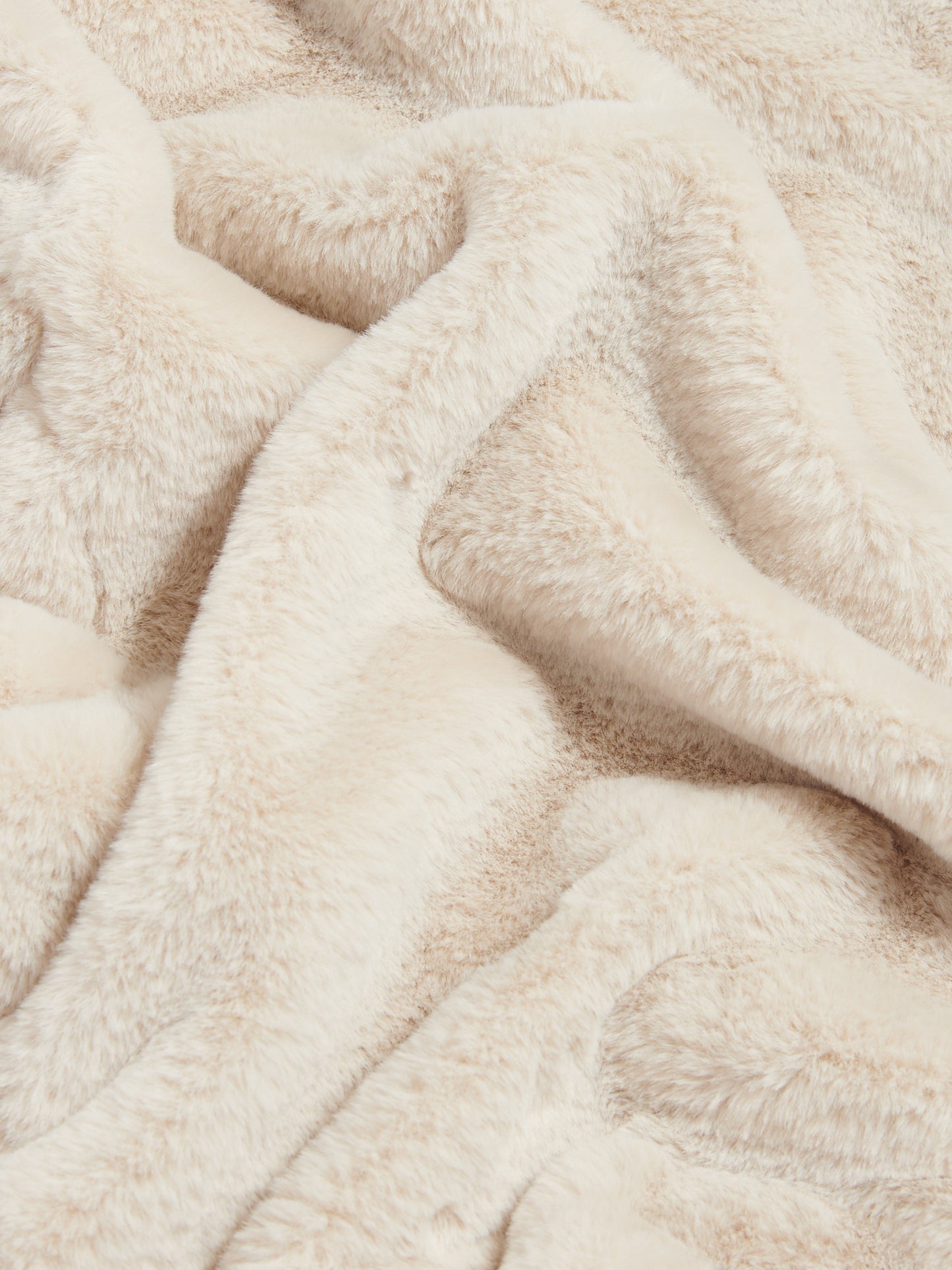 Premium Fur-Style Throw Silver Birch