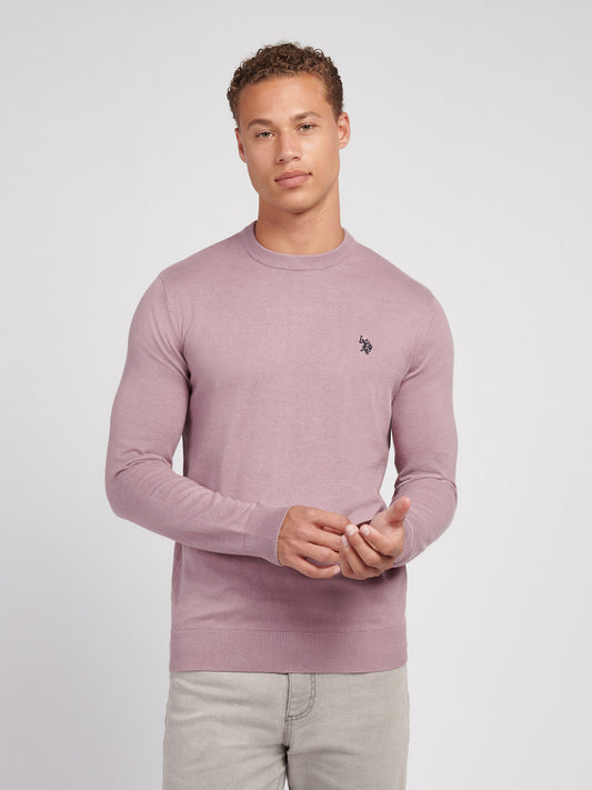 Mens Cotton Crewneck in Elderberry