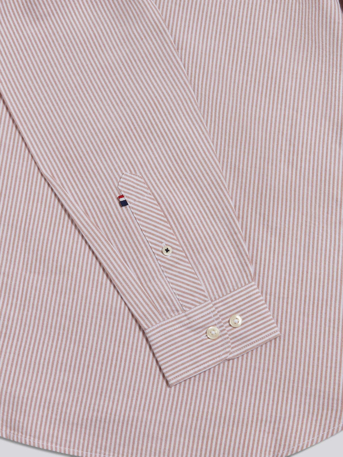 Mens Oxford Stripe Shirt Autumn Leaf