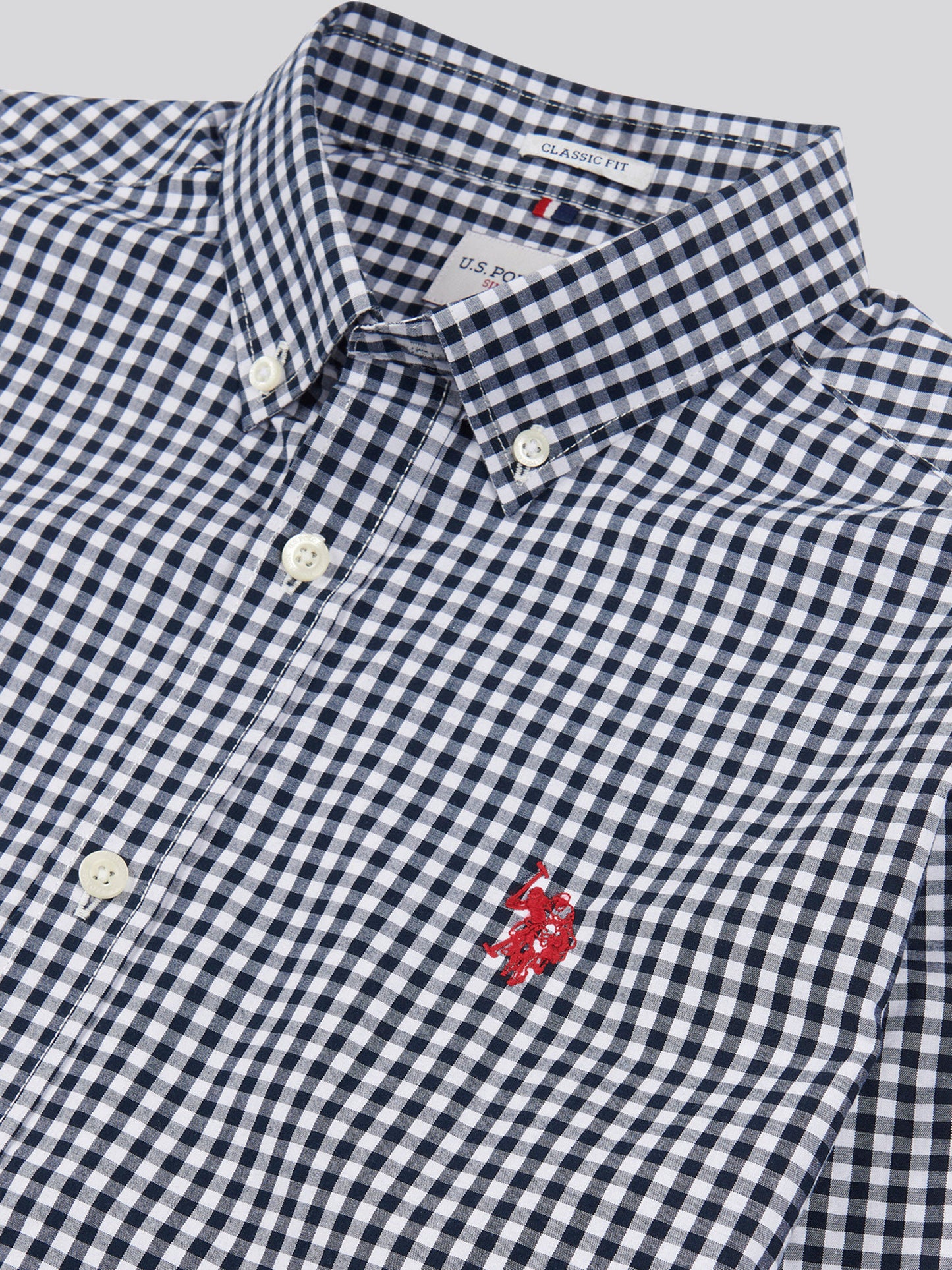 Mens Gingham Shirt Dark Sapphire Navy