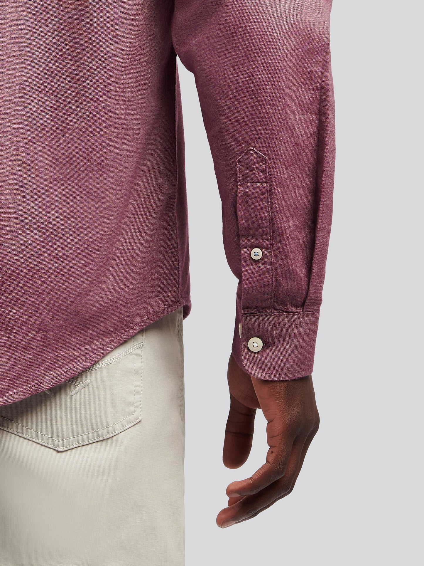 Mens Peached Oxford Shirt in Grape Wine