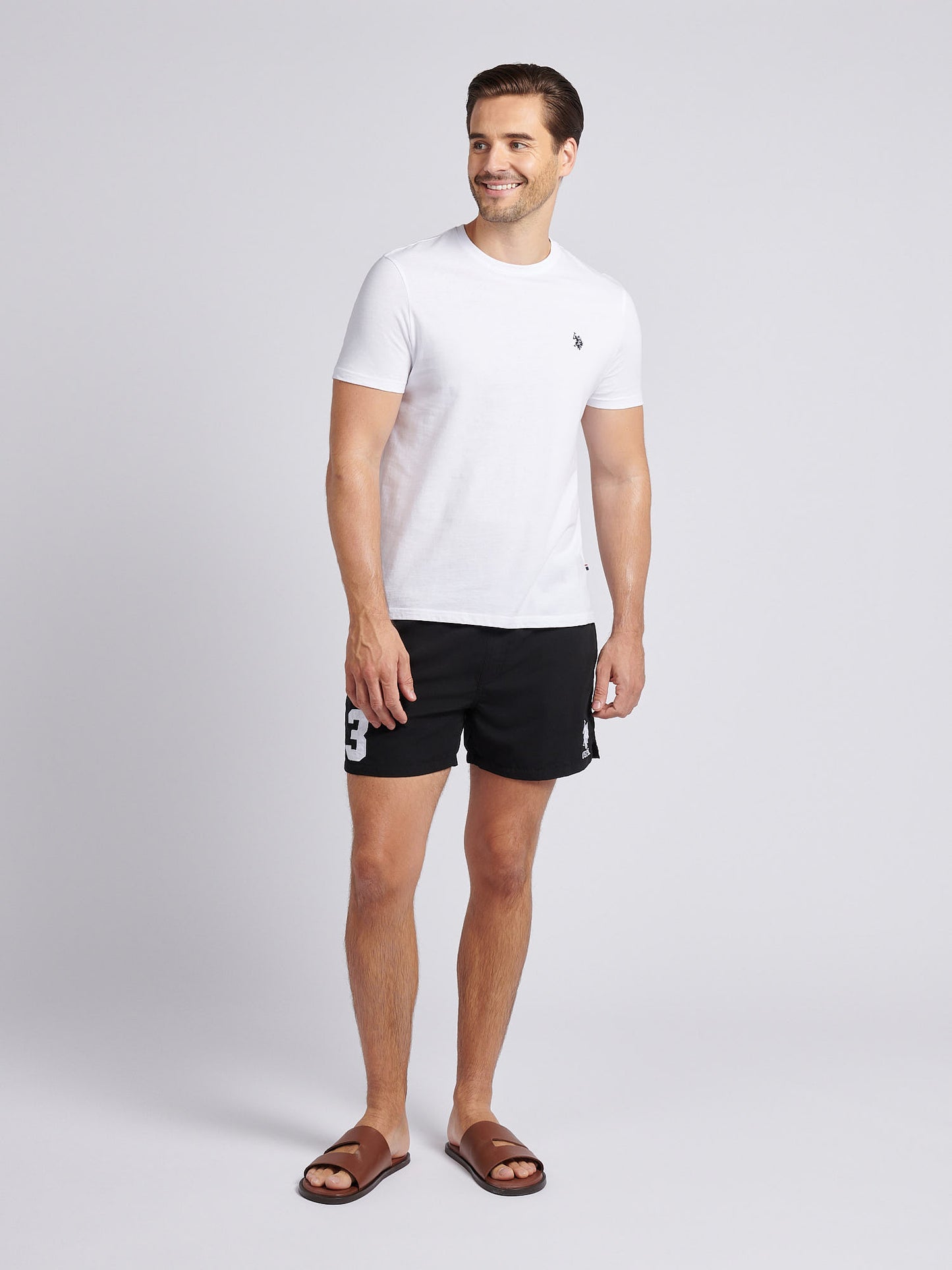 Mens Player 3 Swim Short in Black Bright White DHM
