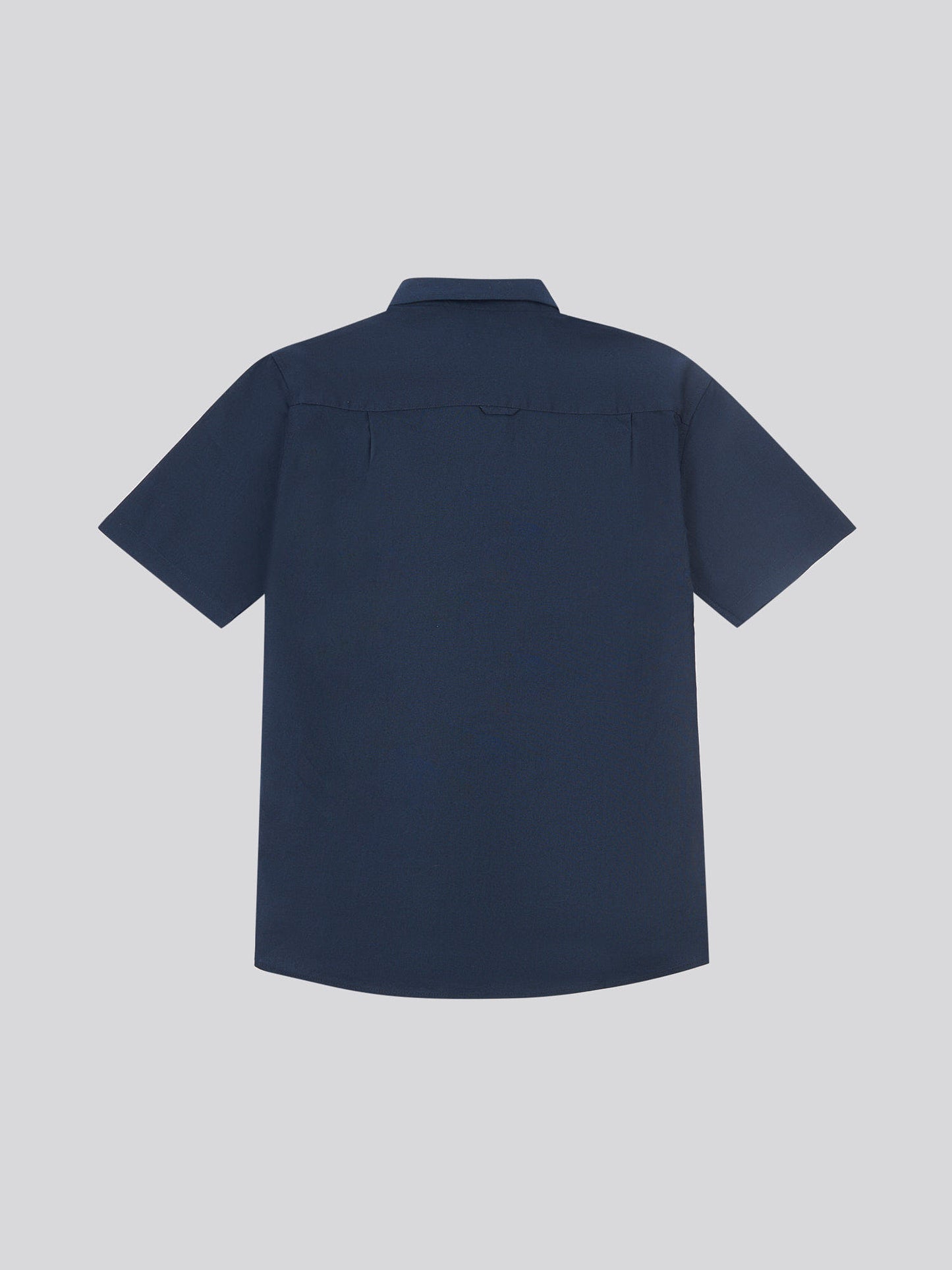 Mens Linen Blend Short Sleeve Shirt in Dark Sapphire Navy / Moonlight Blue DHM