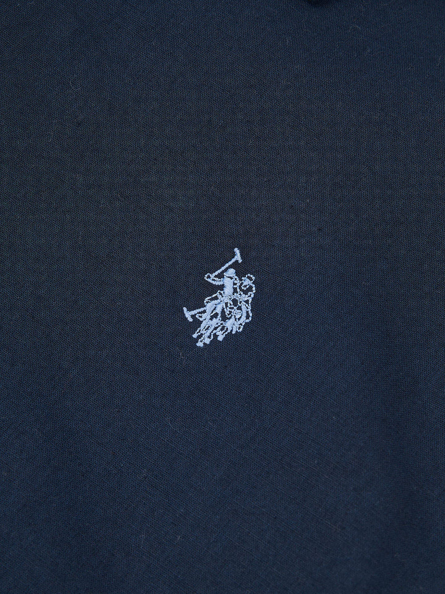 Mens Linen Blend Short Sleeve Shirt in Dark Sapphire Navy / Moonlight Blue DHM