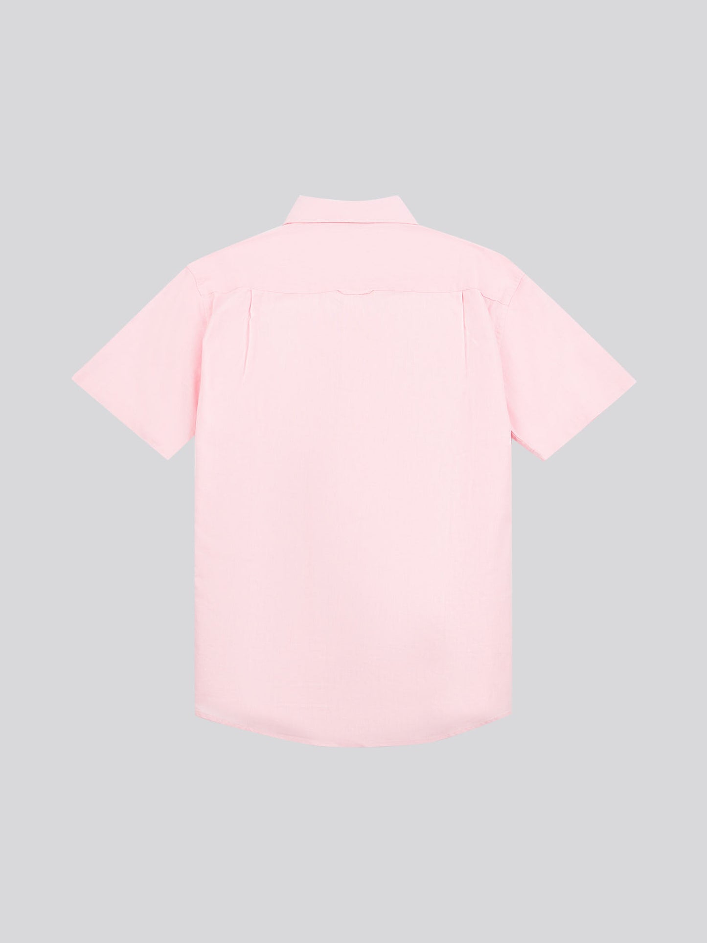 Mens Linen Blend Short Sleeve Shirt in Pink a Boo