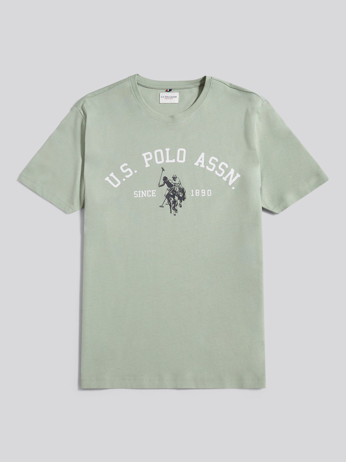 Mens Signature Arch Print T-Shirt in Iceberg Green