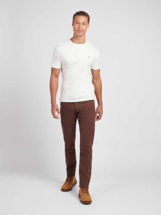 Mens Double Horsemen T-Shirt in Whisper White