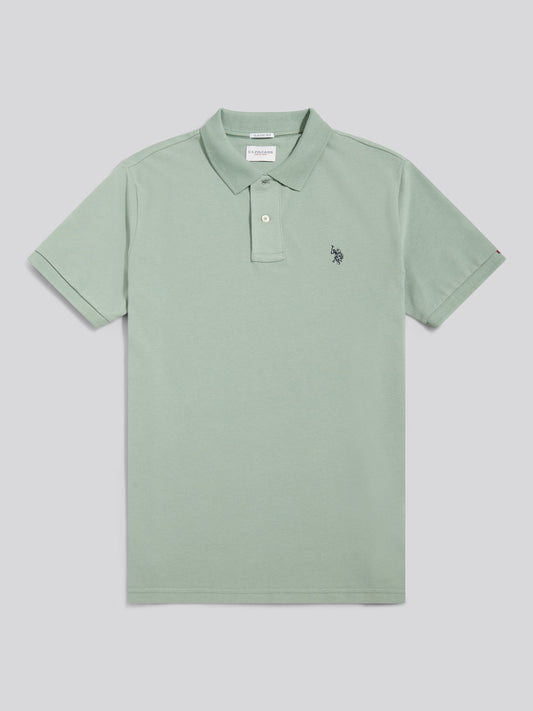 Mens Double Horsemen Polo Shirt in Iceberg Green