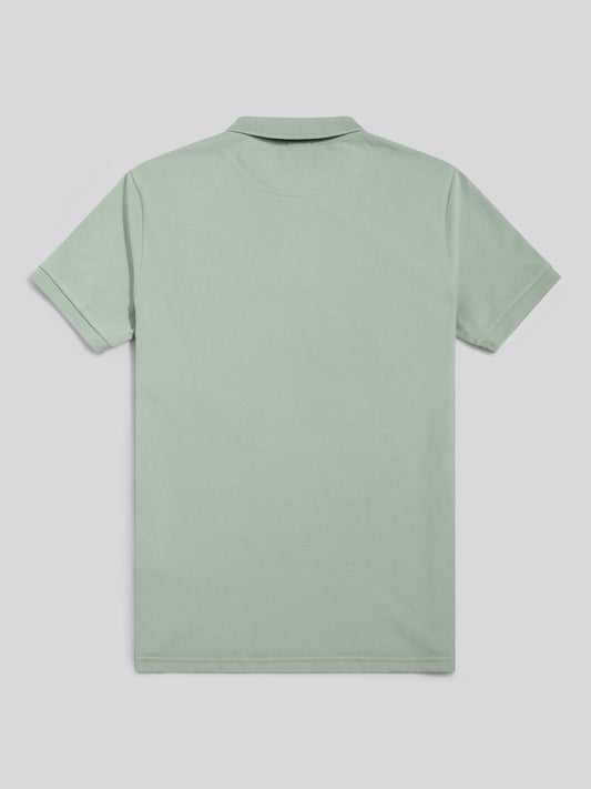 Mens Double Horsemen Polo Shirt in Iceberg Green