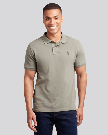 Mens Double Horsemen Polo Shirt in Mulled Basil