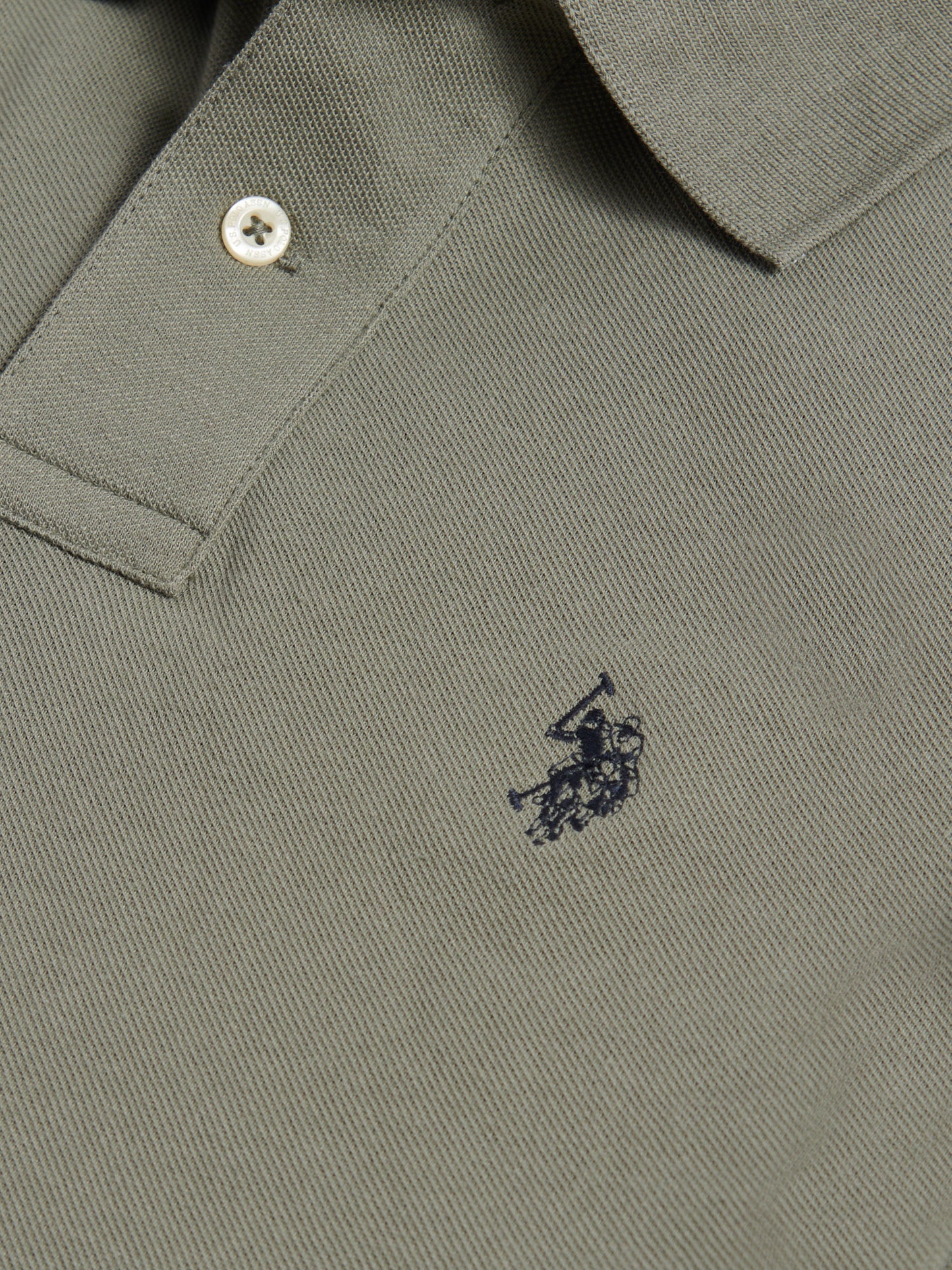 Mens Double Horsemen Polo Shirt in Mulled Basil