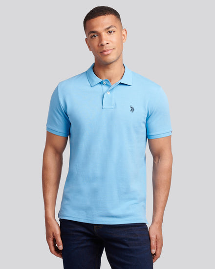 Mens Double Horsemen Polo Shirt in Heritage Blue