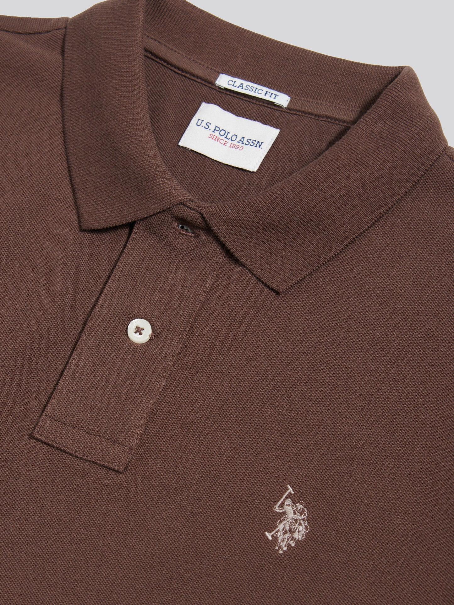 Mens Double Horsemen Polo Shirt in Chocolate Martini