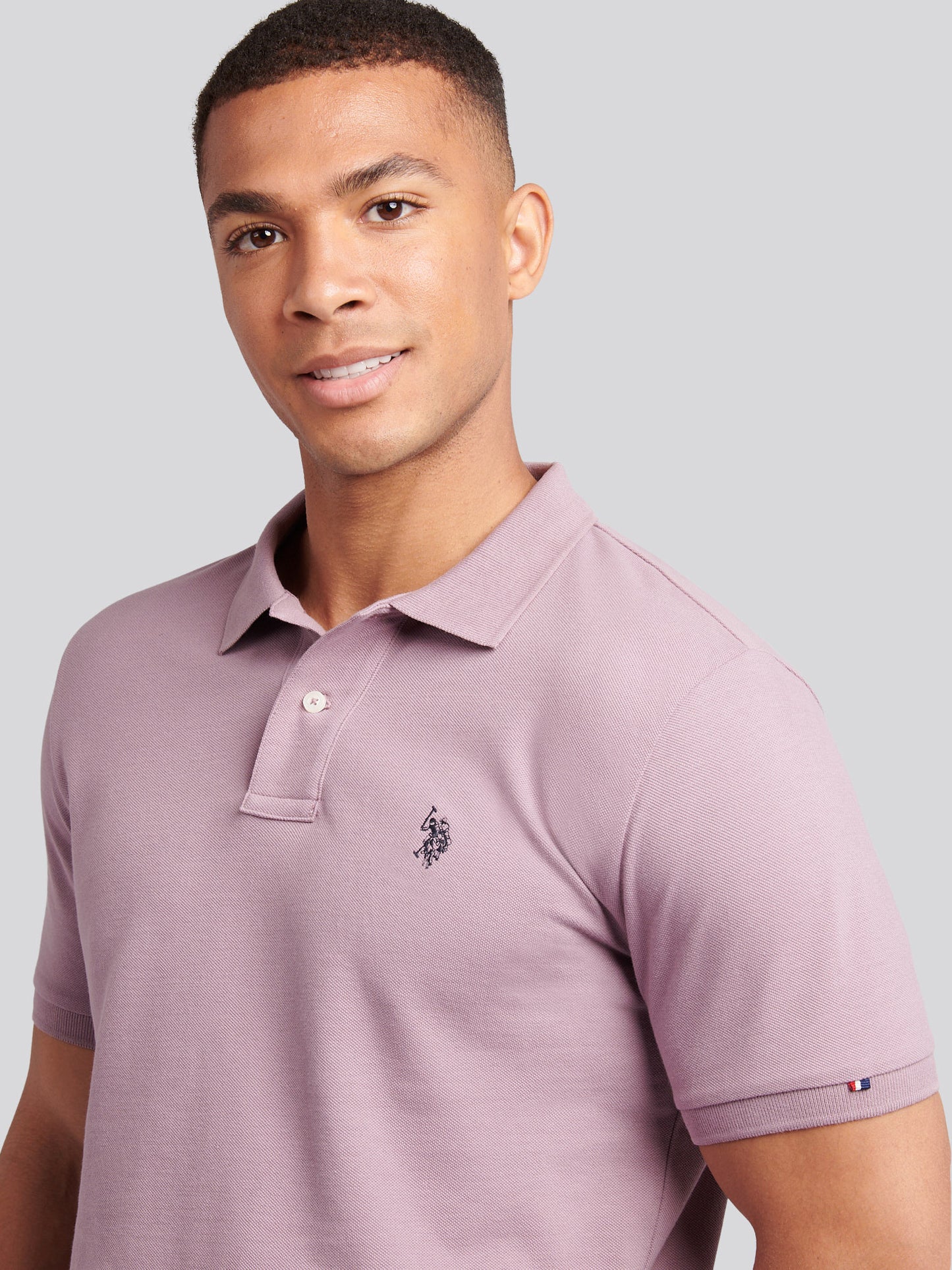 Mens Double Horsemen Polo Shirt in Elderberry