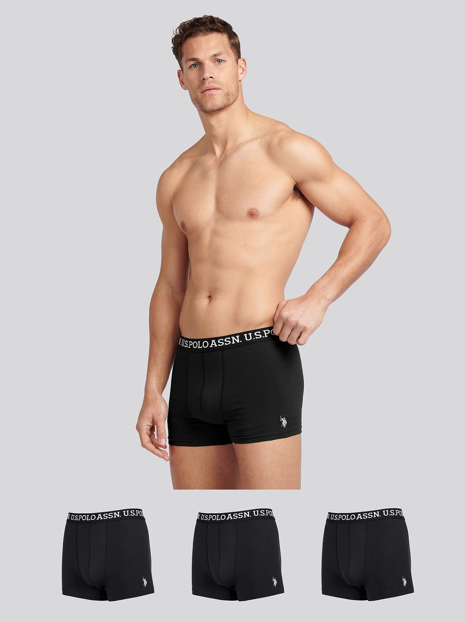 Mens Pack Boxer Shorts in Black – Polo Australia