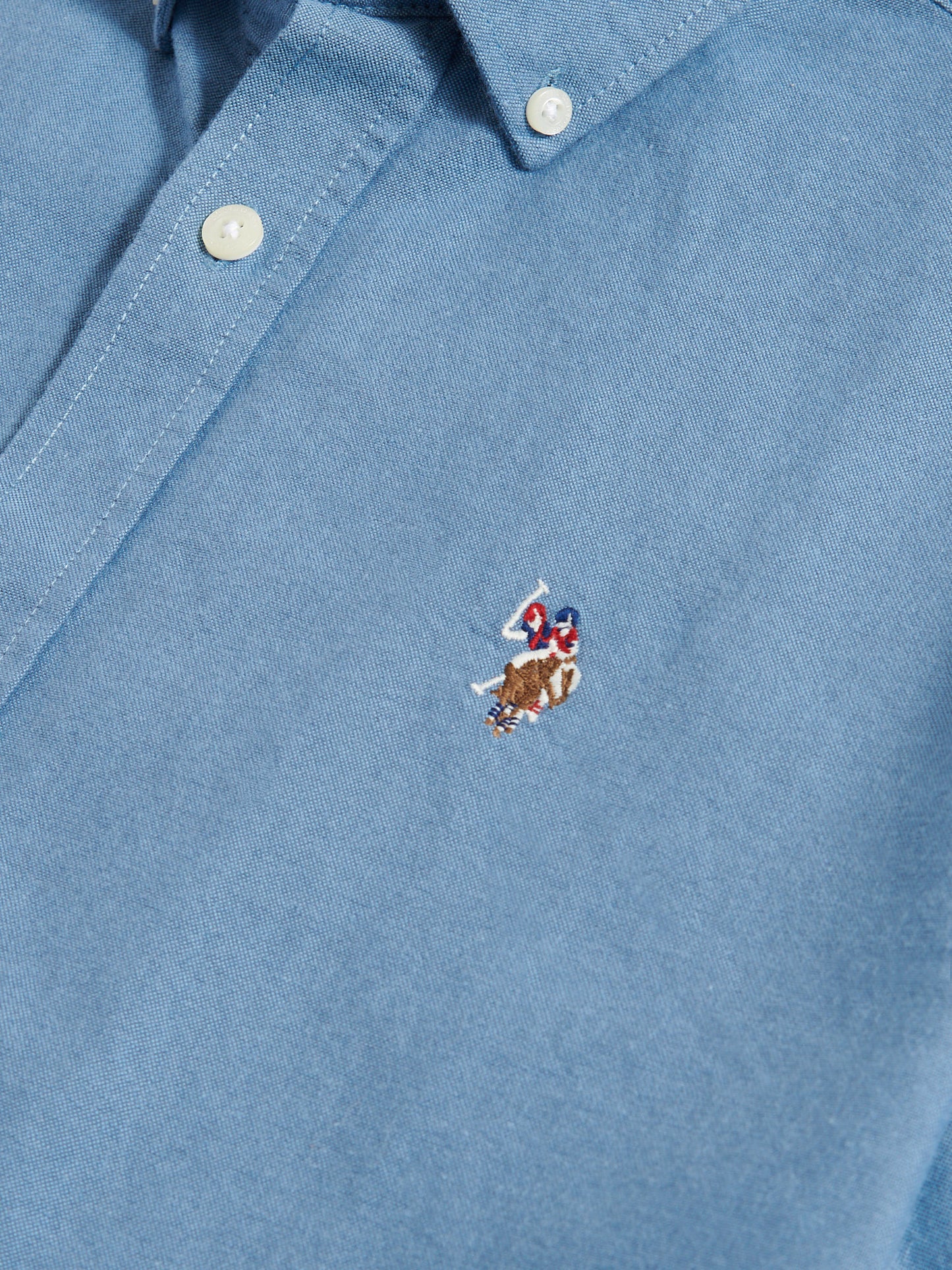 Mens Short Sleeve Oxford Shirt in Vintage Indigo