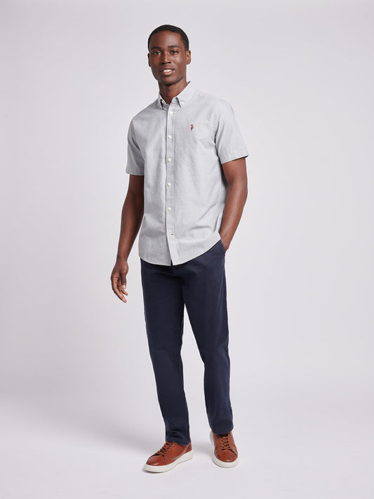 Mens Short Sleeve Oxford Shirt in Mulled Basil