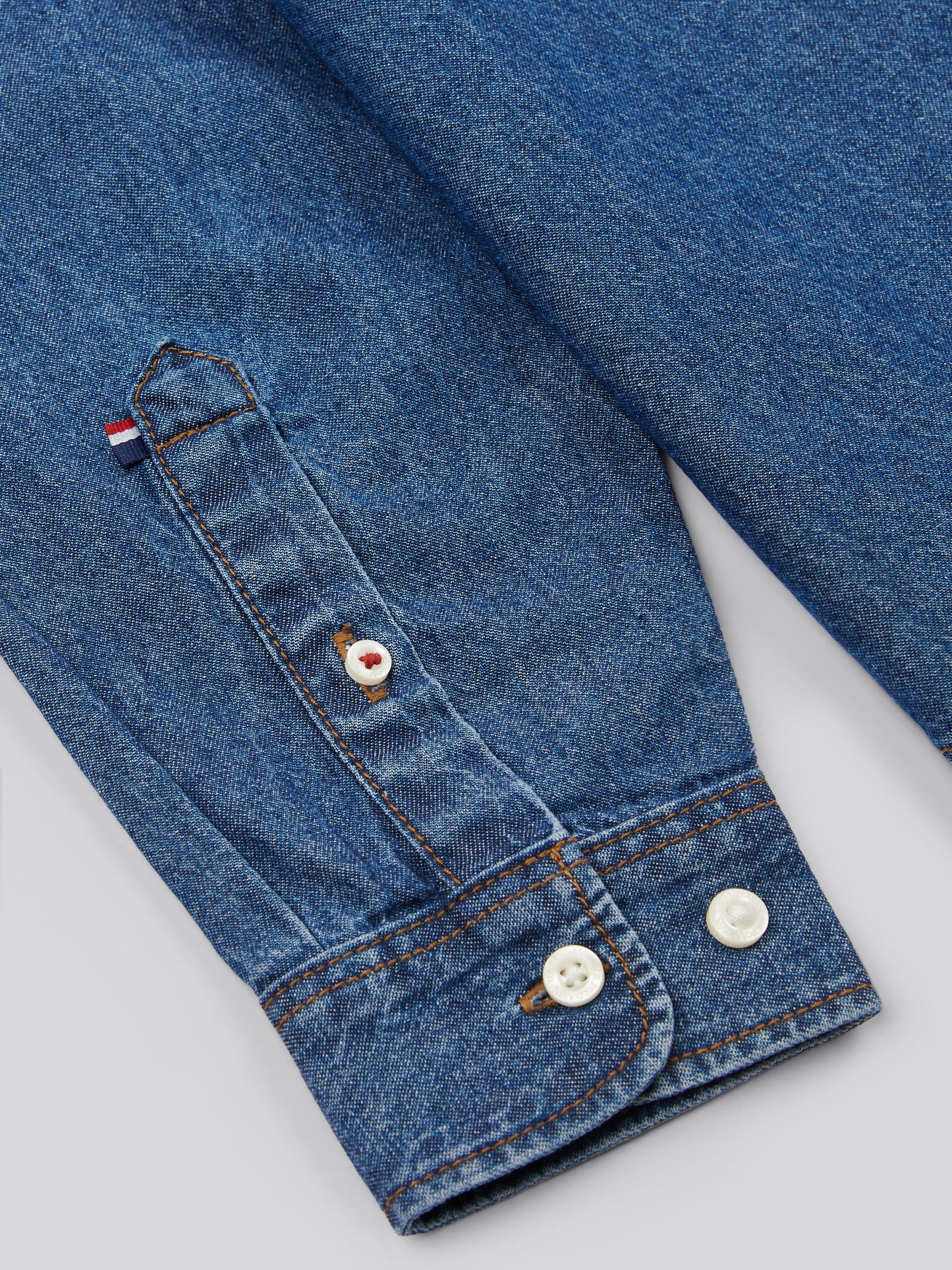 Mens Double Horsemen Chambray Shirt in Dark Wash