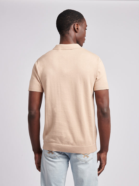 Mens Combed Cotton Polo Shirt in Doeskin / Multi Coloured DHM