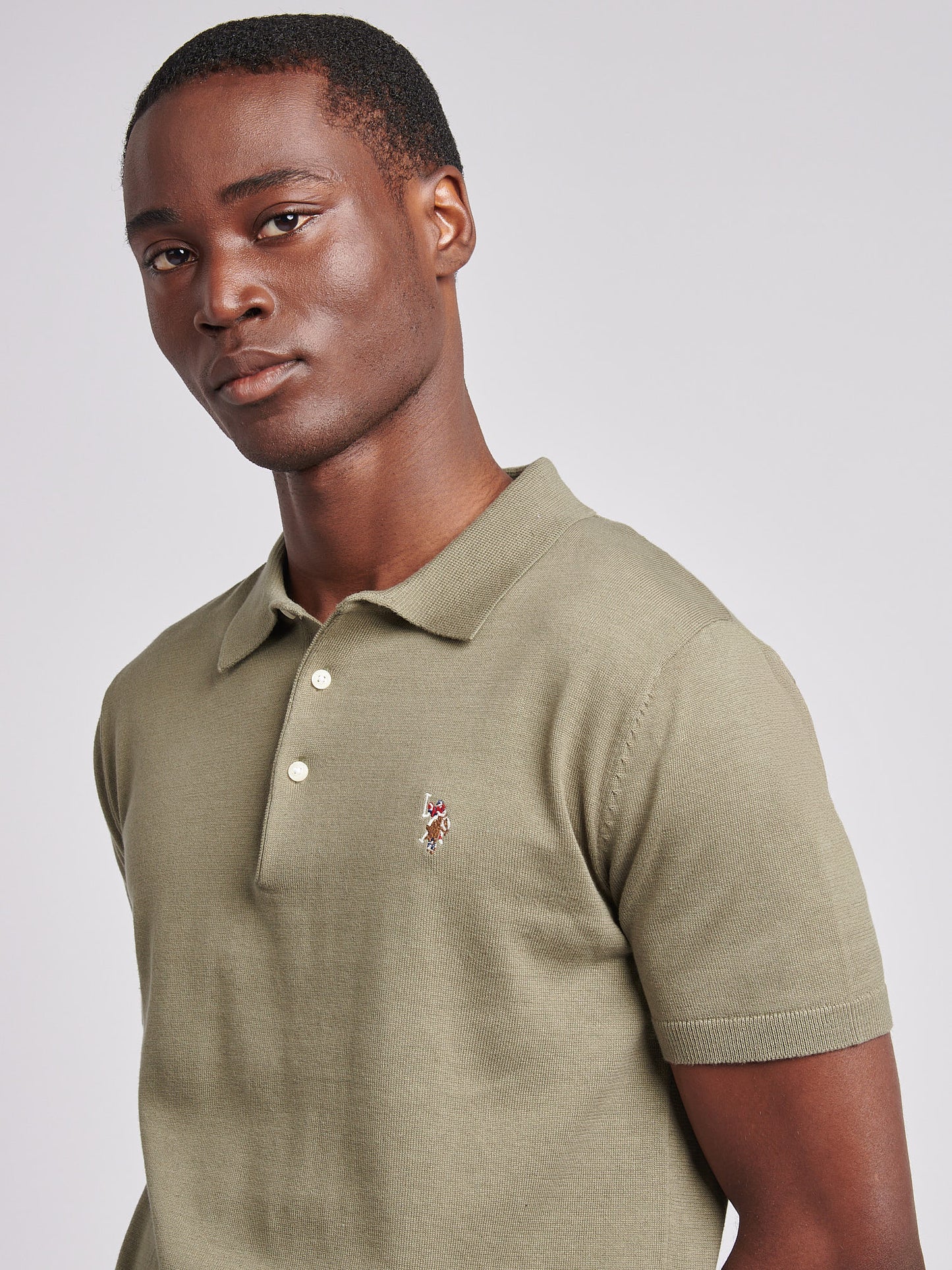 Mens Combed Cotton Polo Shirt in Mulled Basil/Multi coloured DHM