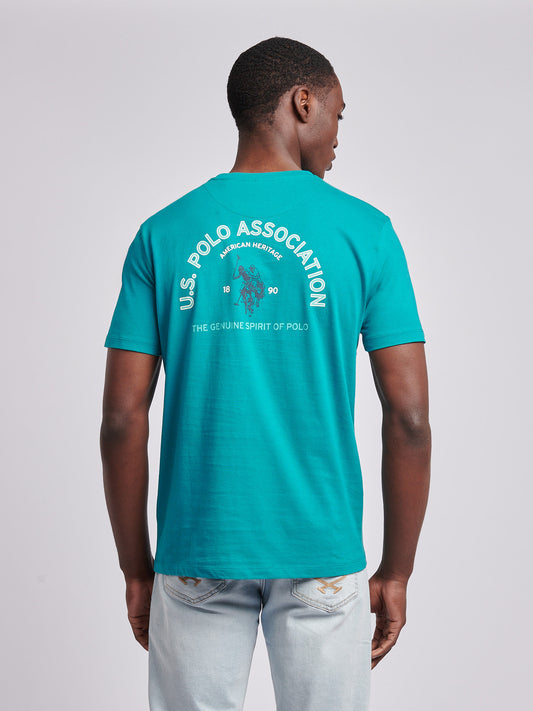 Mens Front/Back Print Graphic T-Shirt in Alexandrite