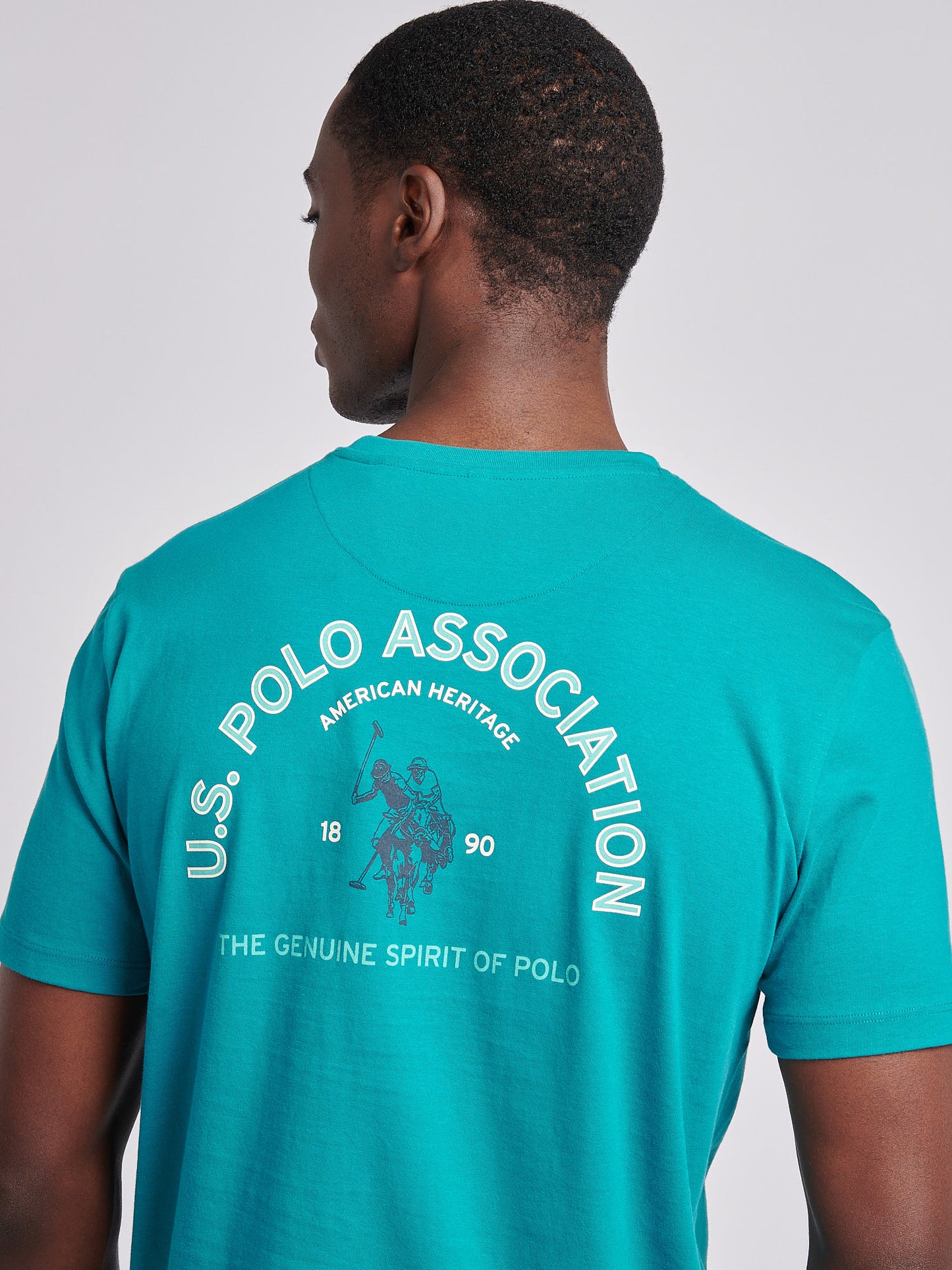 Mens Front Back Print Graphic T-Shirt in Alexandrite