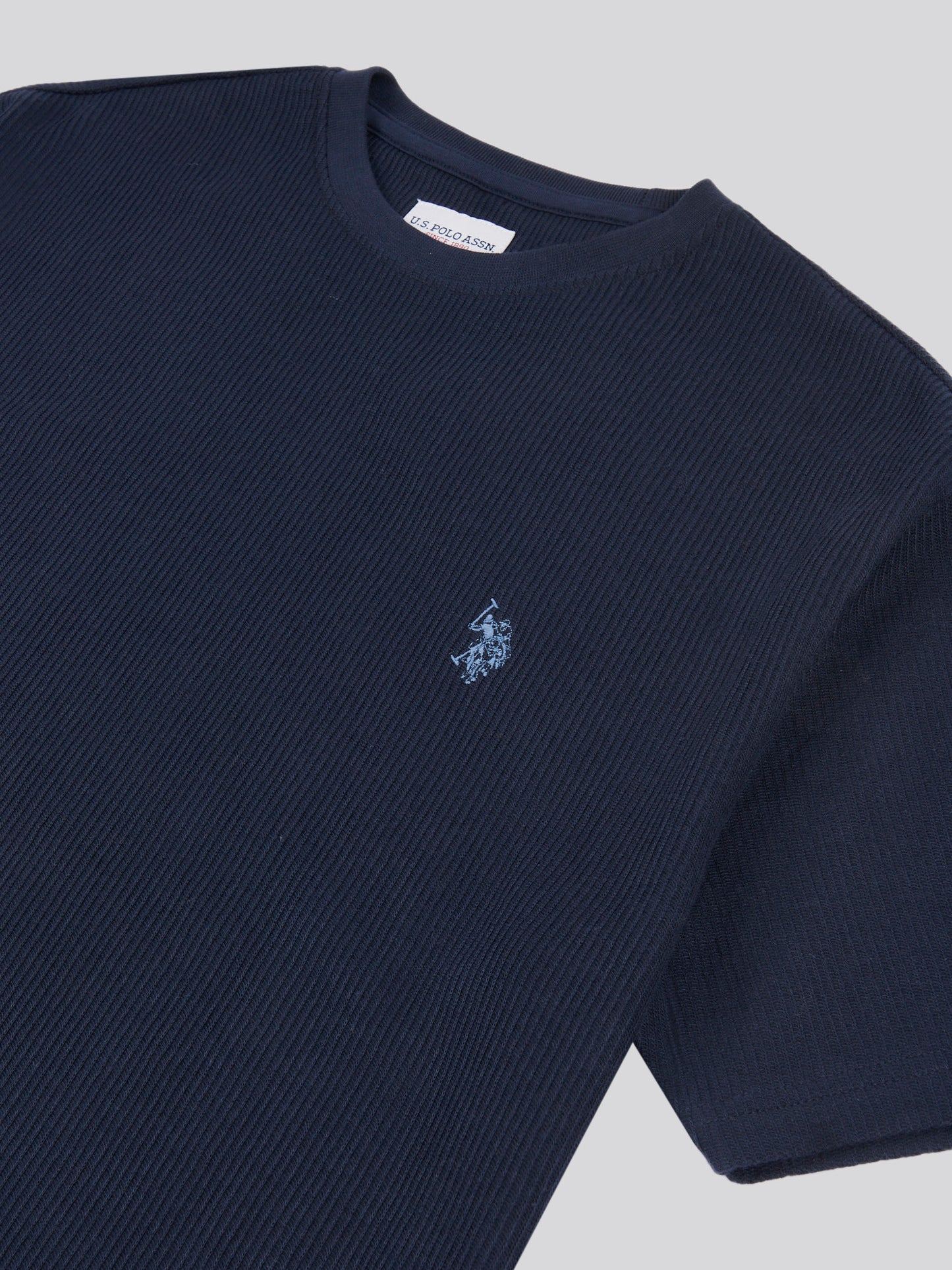 Mens Vertical Texture T-Shirt in Dark Sapphire Navy / Moonlight Blue DHM