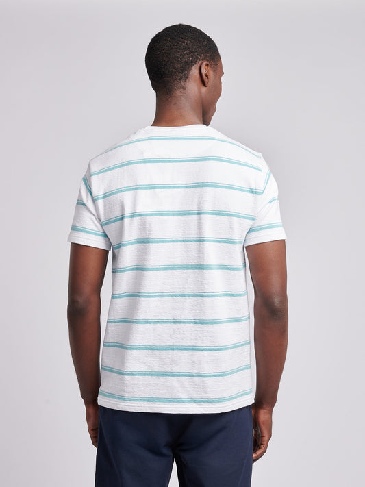 Mens Terry Stripe T-Shirt in Bright White