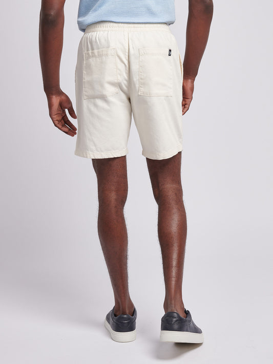 Mens Cotton Twill Drawstring Short in Whisper White