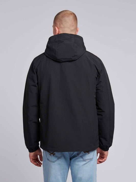 Mens Lightweight Rain Jacket in Black Bright White DHM
