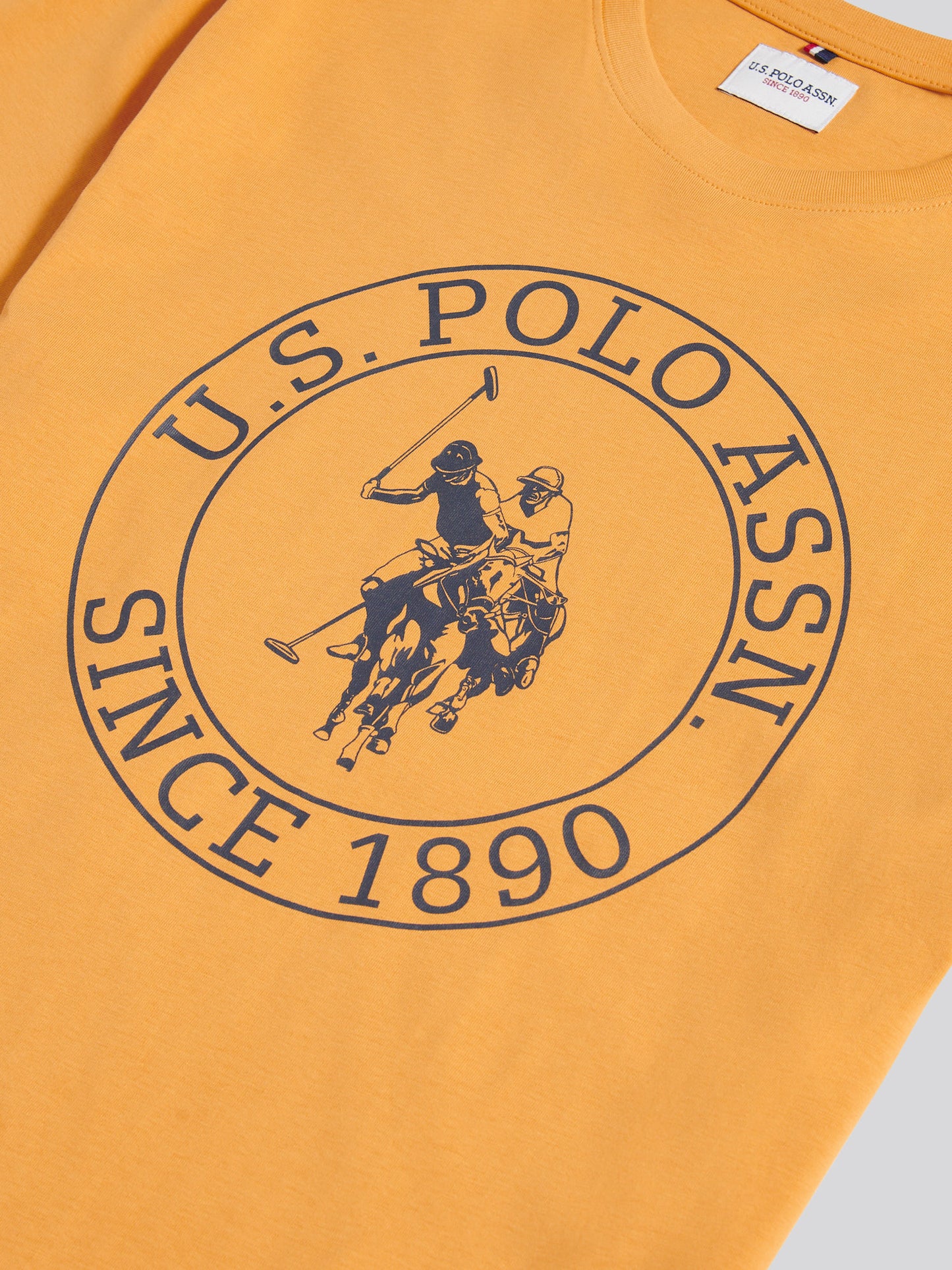 Mens Circle Print T-Shirt in Golden Apricot