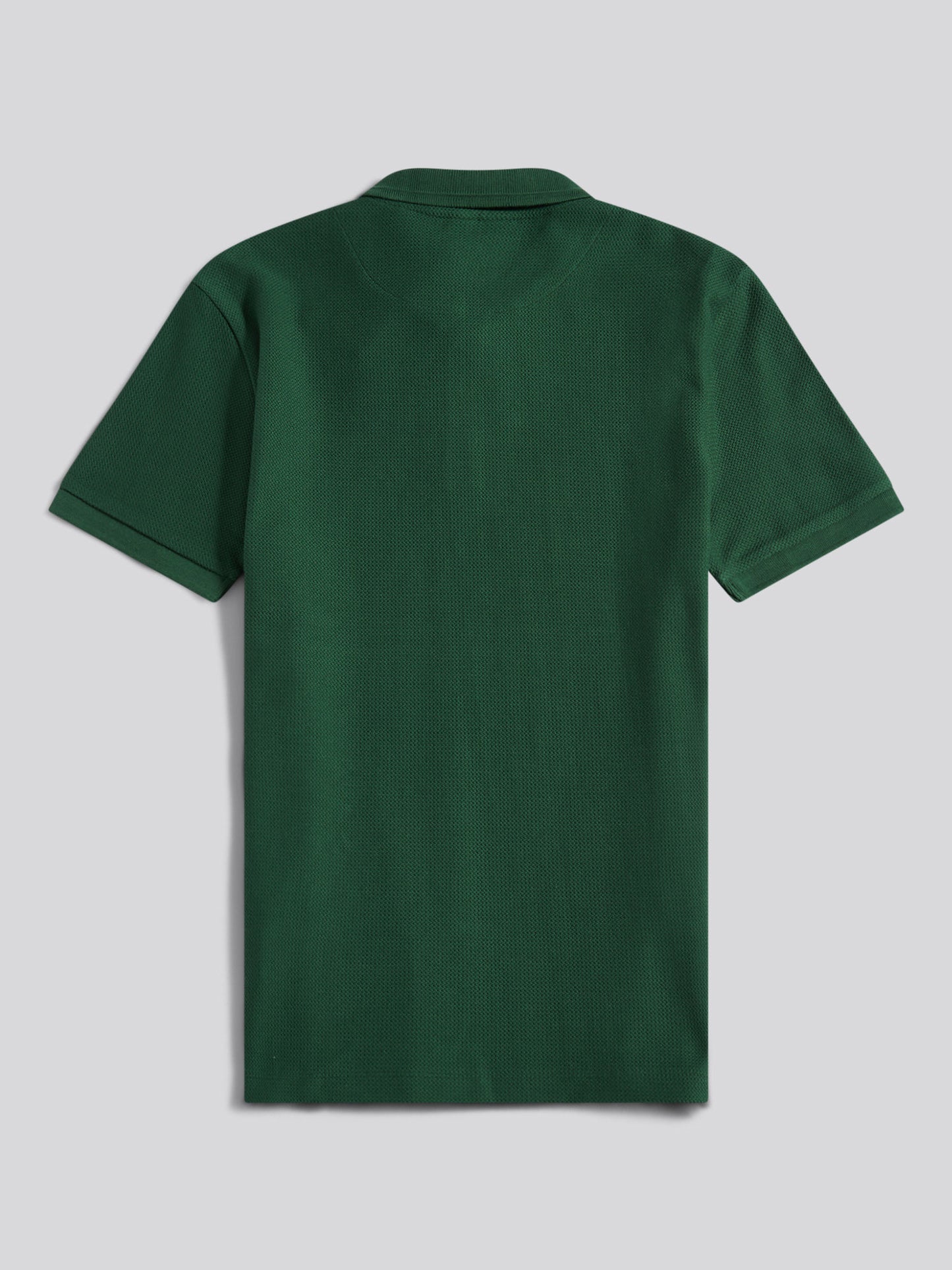 Mens Herringbone Texture Polo Shirt in Pineneedle