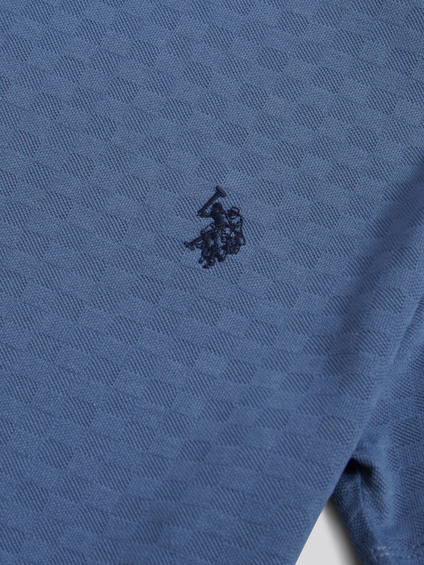 Mens Check Texture T-Shirt in Vintage Indigo