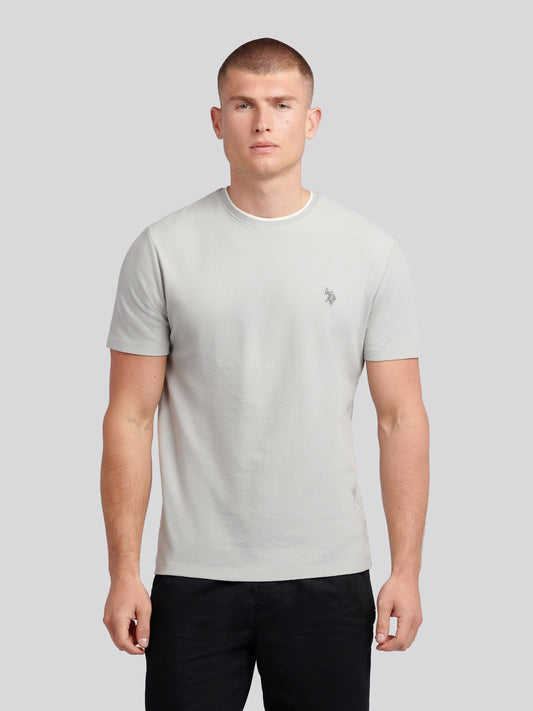 Mens Knit Texture Jersey T-Shirt in High Rise