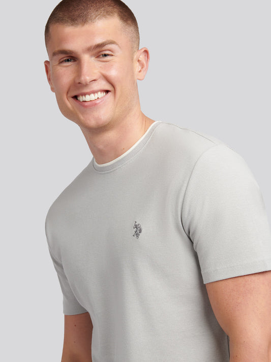 Mens Knit Texture Jersey T-Shirt in High Rise