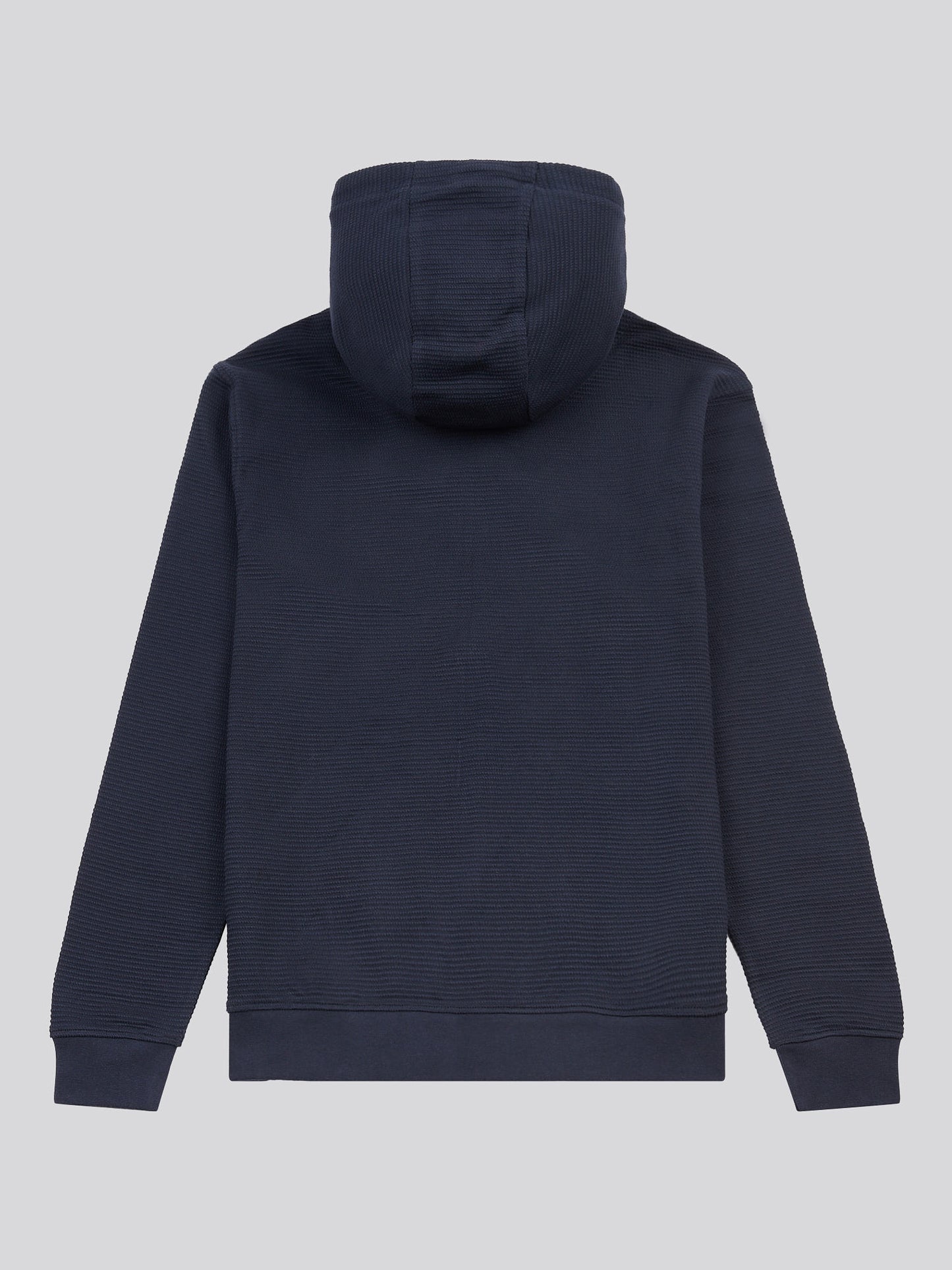 Mens Texture Zip Through Hood in Dark Sapphire Navy / Moonlight Blue DHM