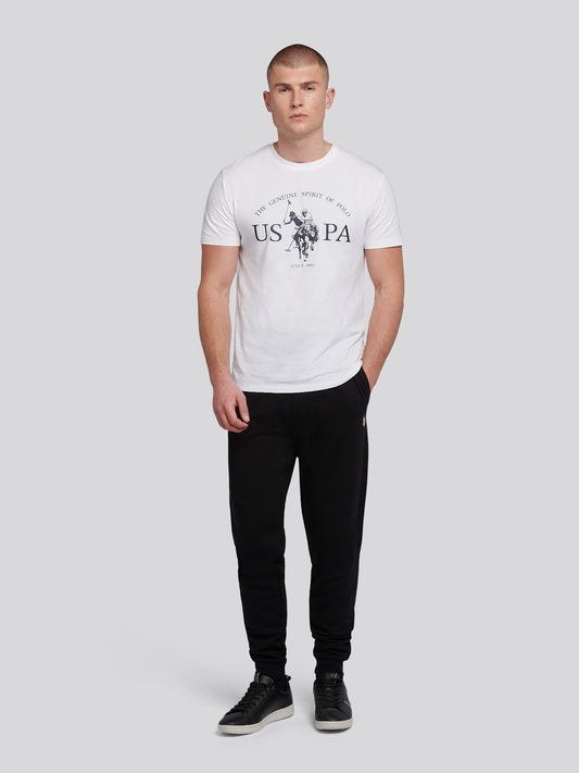 Mens Double Horsemen Loopback Jogger in Black Bright White DHM