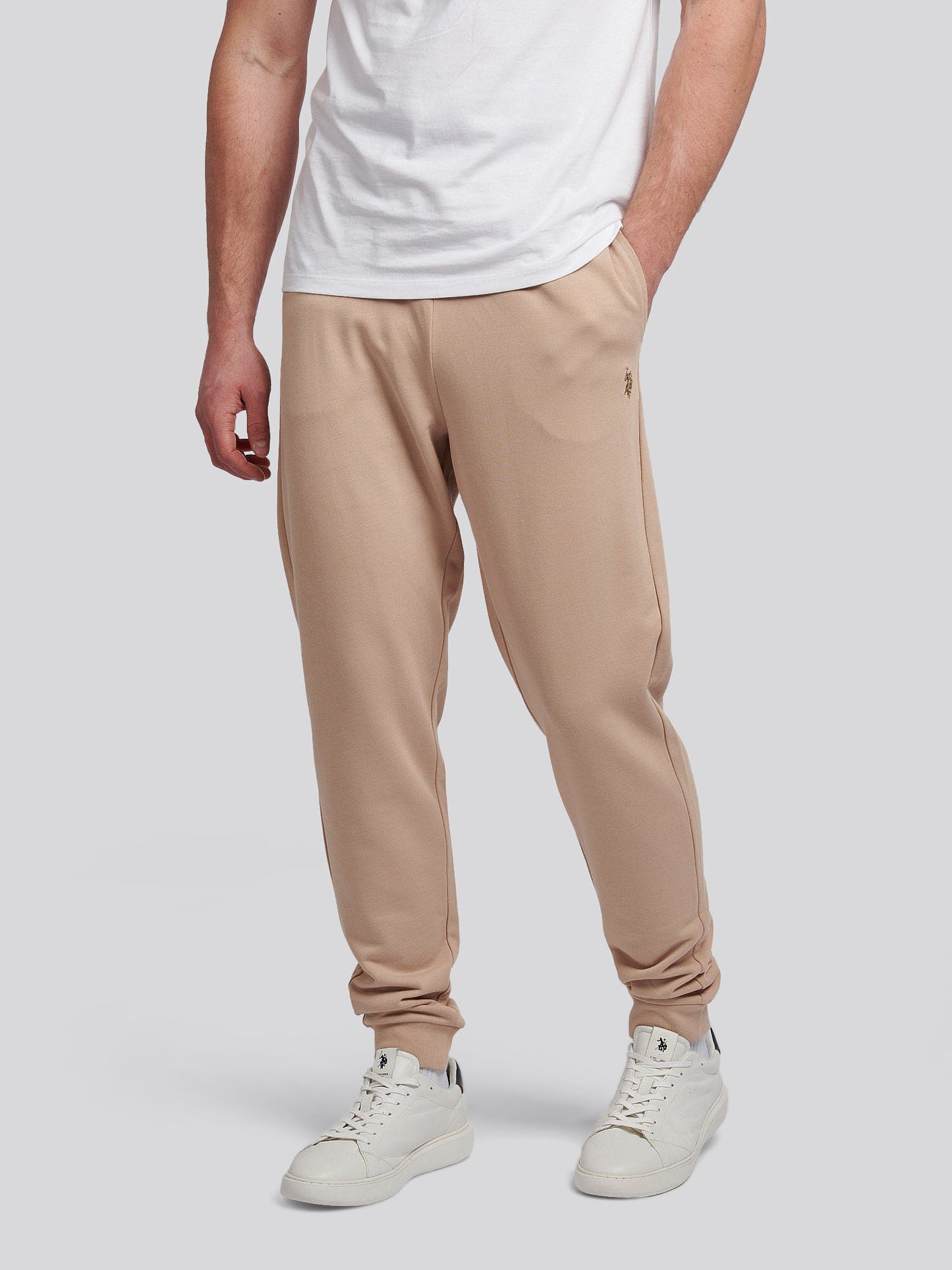 Mens Double Horsemen Loopback Jogger in Doeskin