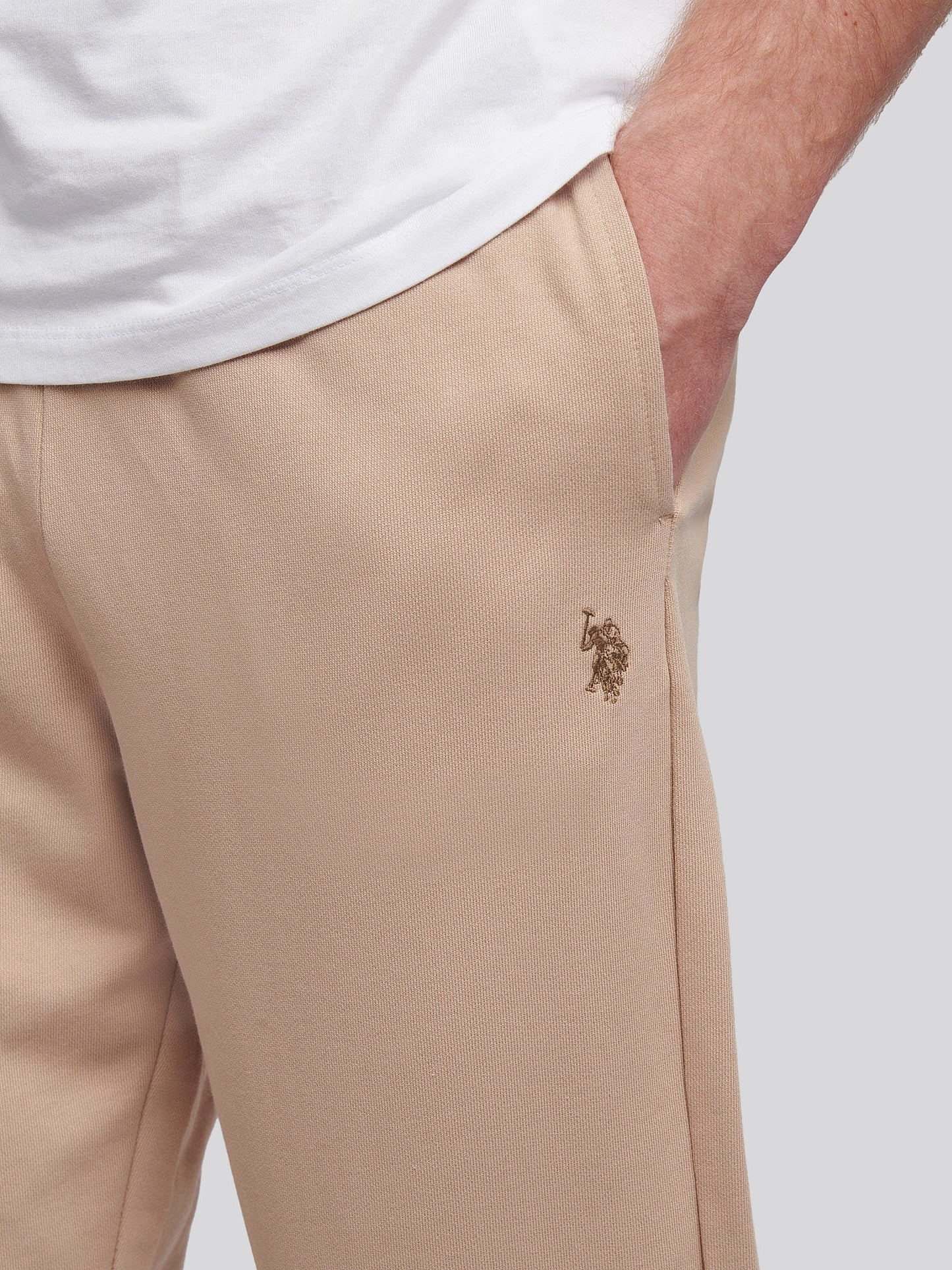 Mens Double Horsemen Loopback Jogger in Doeskin