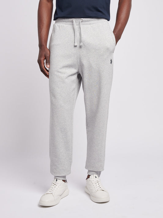Mens Double Horsemen Loopback Jogger in Mid Grey Marl