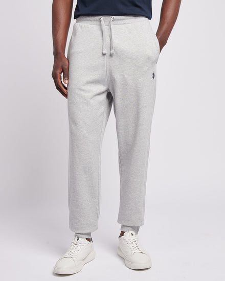Mens Double Horsemen Loopback Jogger in Mid Grey Marl