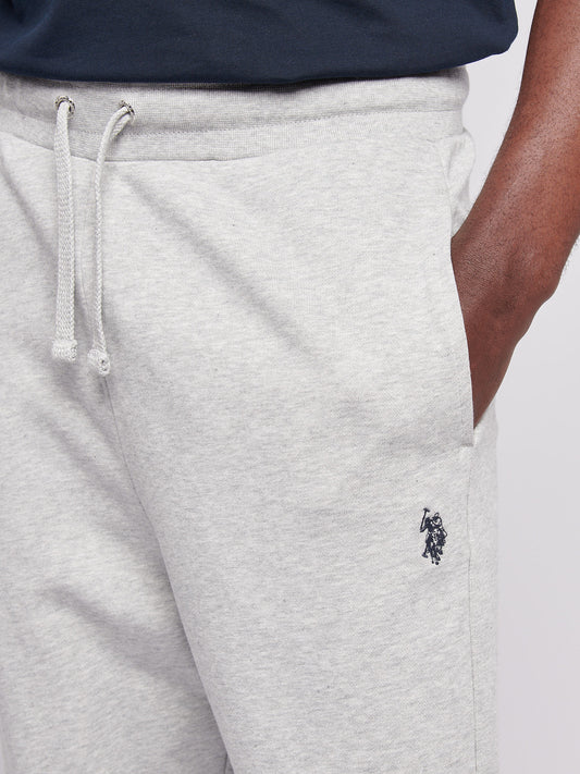 Mens Double Horsemen Loopback Jogger in Mid Grey Marl