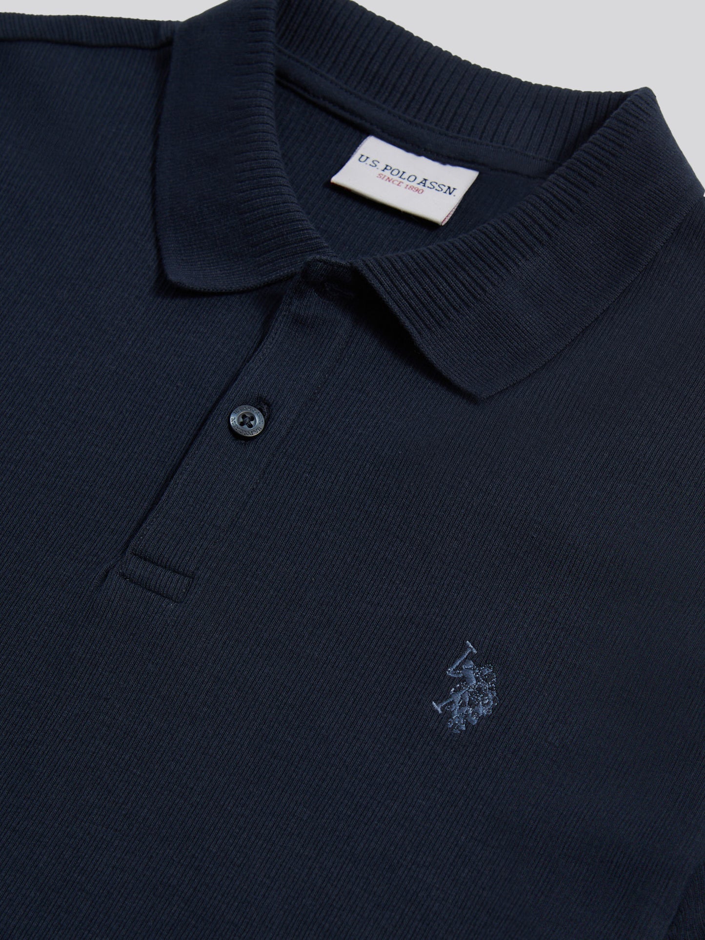 Mens Vertical Texture Polo Shirt in Dark Sapphire Navy / Moonlight Blue DHM