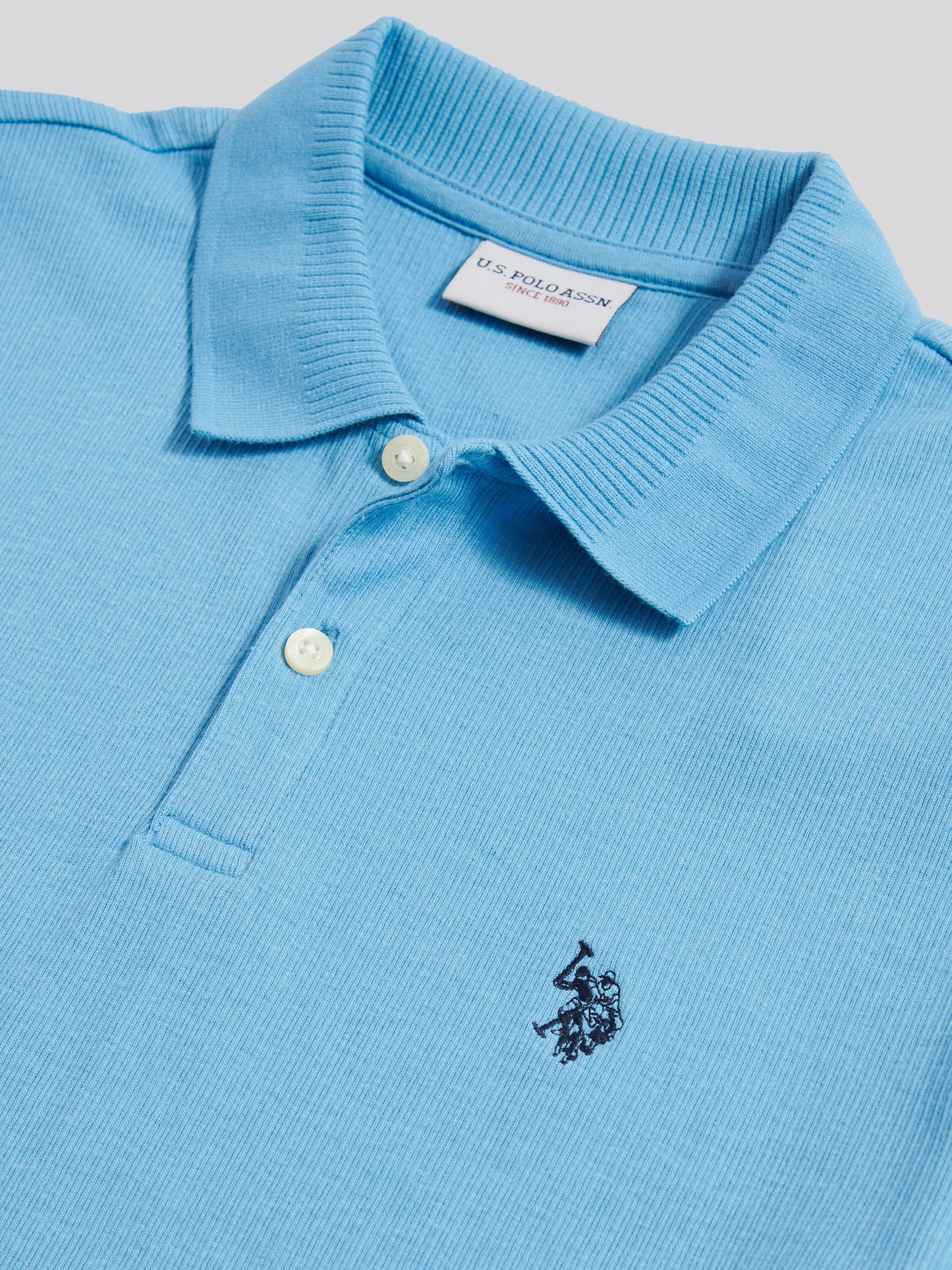 Mens Vertical Texture Polo Shirt in Heritage Blue