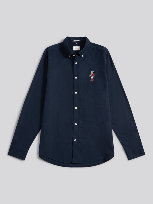 Mens Chuck Oxford Shirt in Dark Sapphire Navy