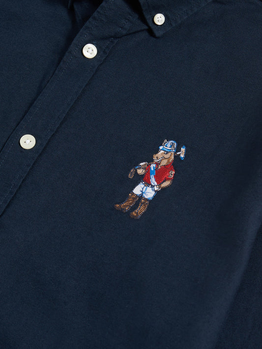 Mens Chuck Oxford Shirt in Dark Sapphire Navy