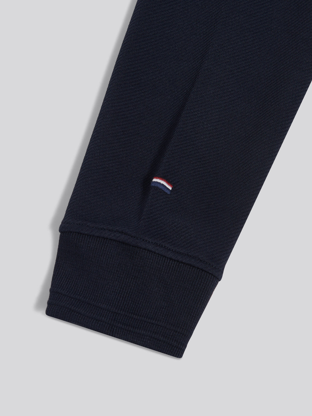 Mens Twill Textured 1/4 Zip Funnel Sweatshirt Dark Sapphire Navy